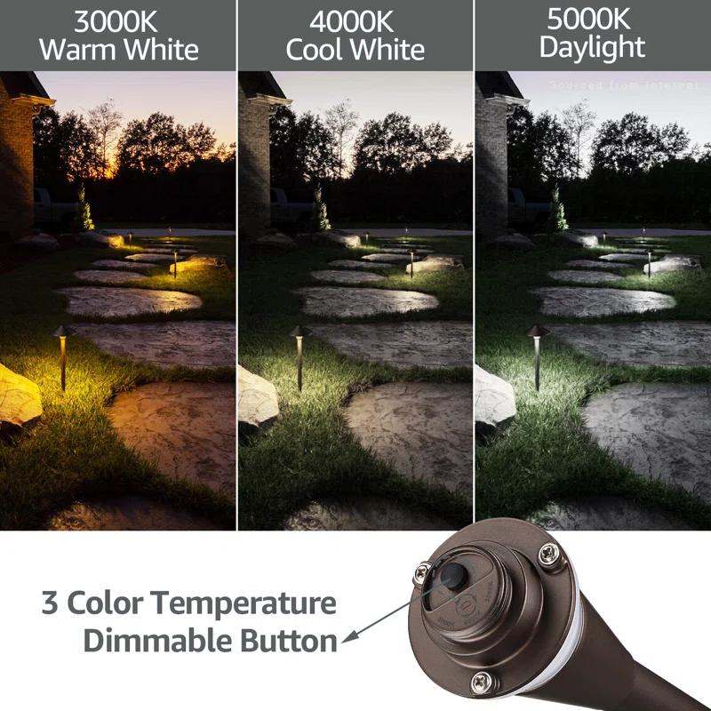 3CCT Low Voltage Landscape Pathway Lights, 5W LED Landscape Path Light, Aluminum, Oil Rubbed Bronze (Set of 12)