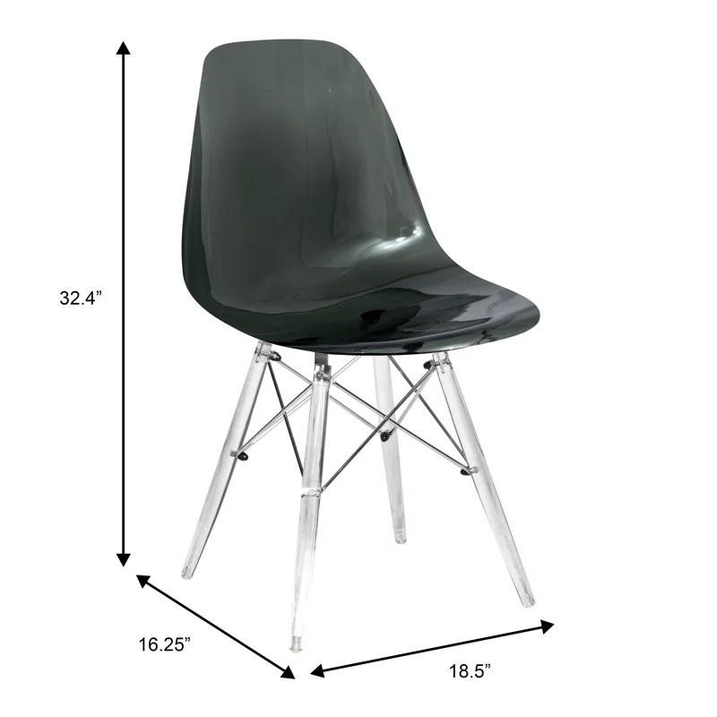 George Oliver Karen Modern Dining Side Chair with Acrylic Base (Set of 2)