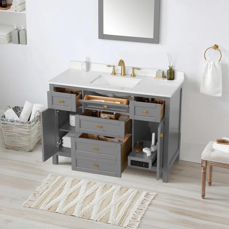 Cahaba Juniper 48'' Free Standing Single Bathroom Vanity Set with Countertop and Sink