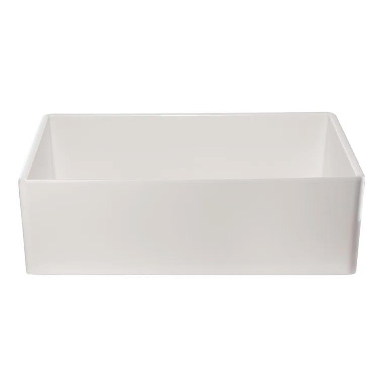 Alfi Brand 34.8'' L Farmhouse / Apron Single Bowl Fireclay Kitchen Sink AB533-W