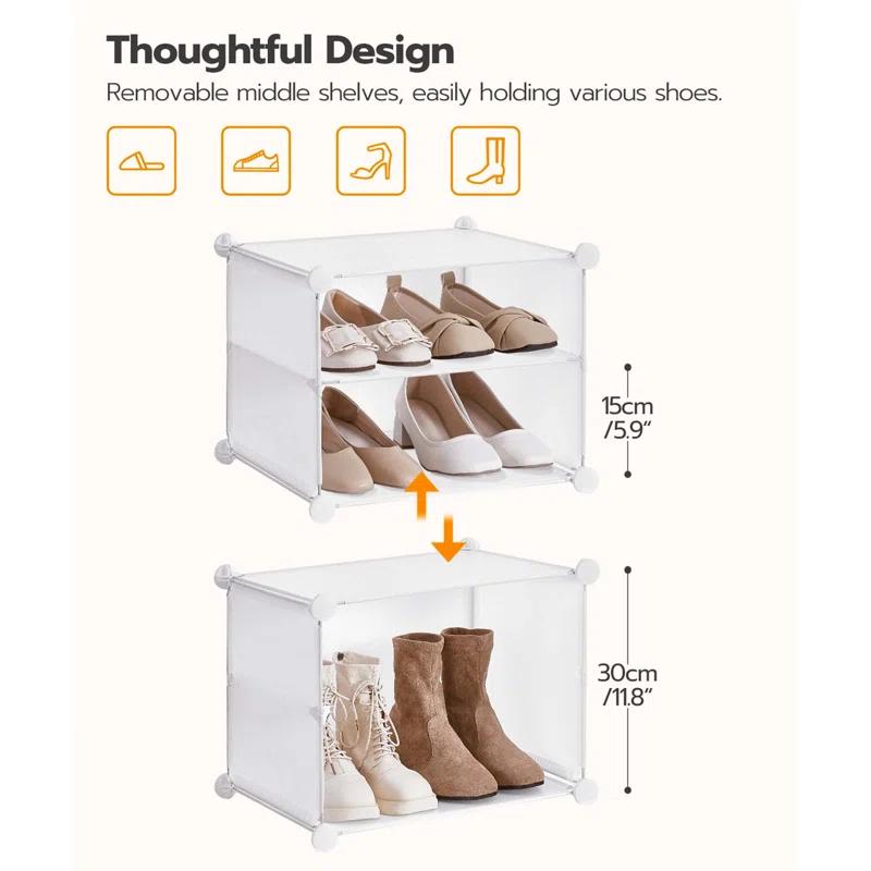 8 Cubes Shoe Organizer With Doors
