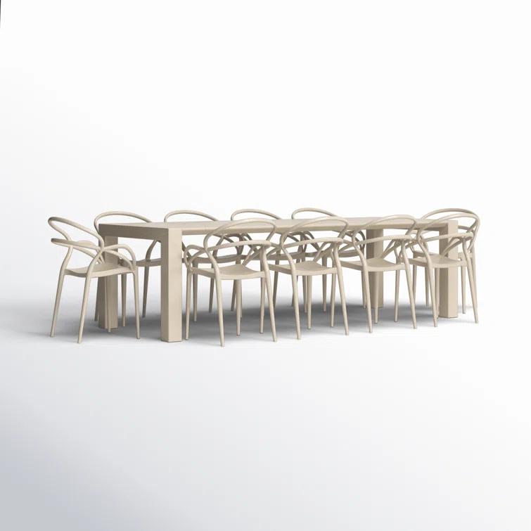 Comet 39.37'' Rectangular 10 - Person Outdoor Dining Set