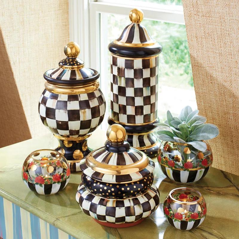 MacKenzie-Childs Courtly Check® Column Canister
