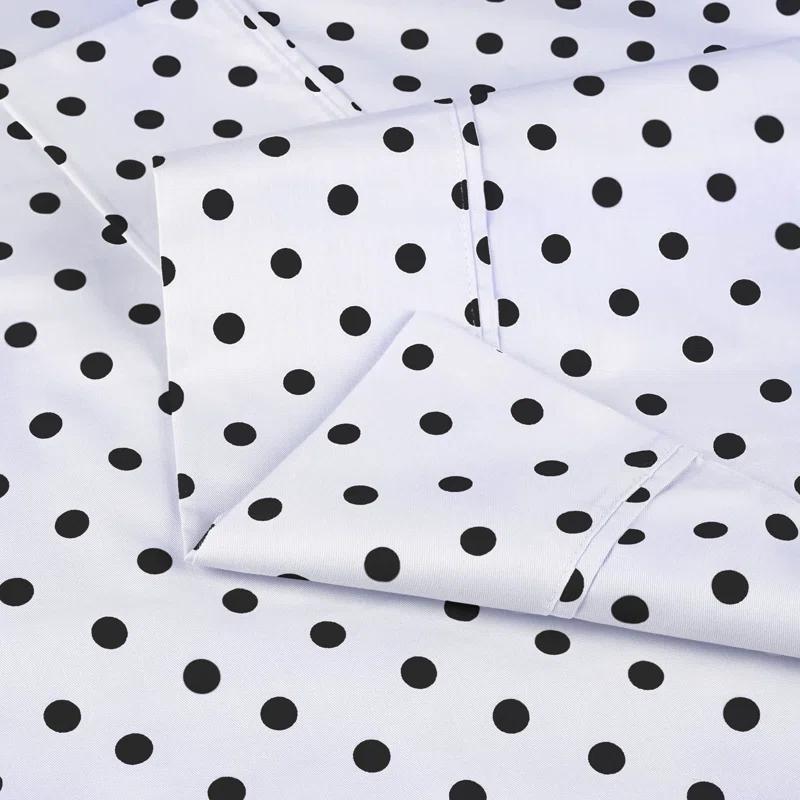 Superior Impressions Polka Dots 600 TC Cotton Poly Blend Deep Pocket Bed Sheet Set