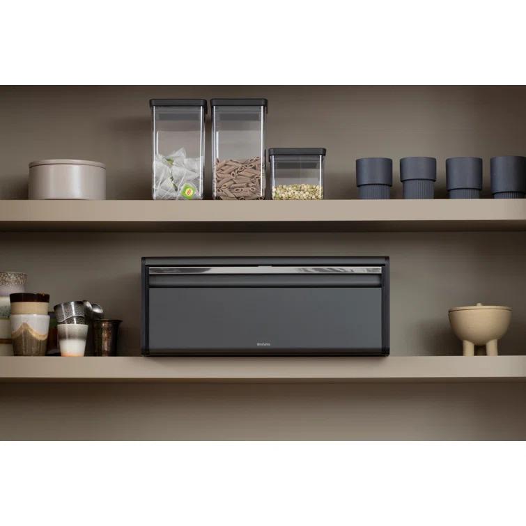 Brabantia Fall Front Bread Box, Matte Steel Fingerprint Proof