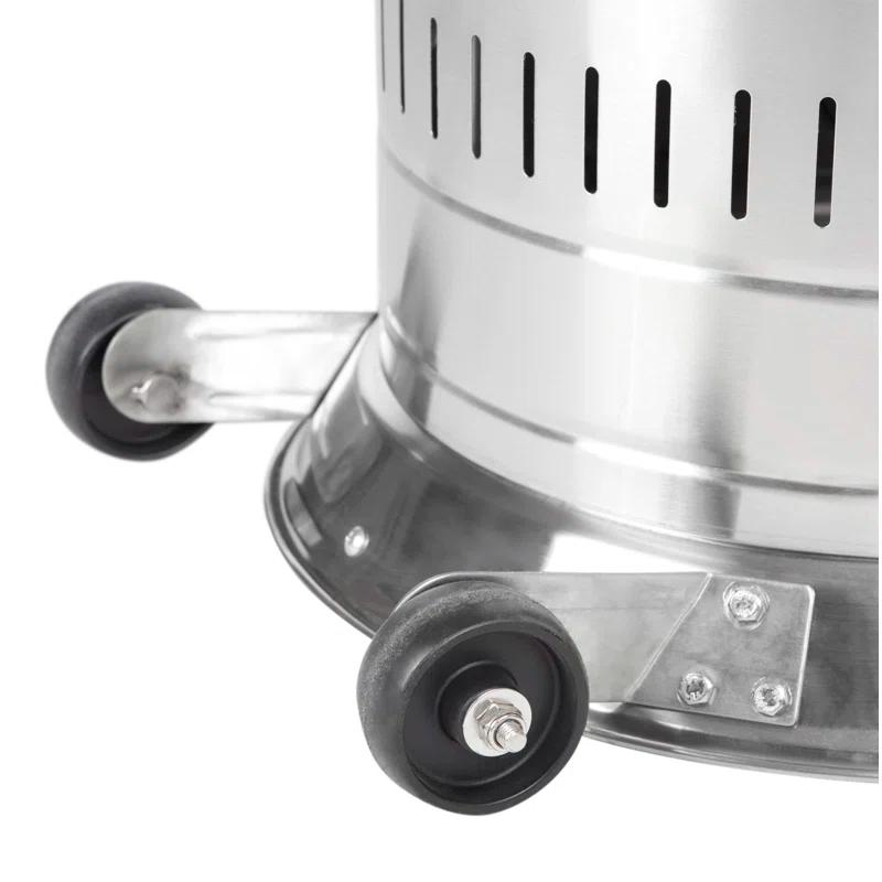 Fire Sense Fire Sense Performance Series Patio Heater with Wheels 50,000 BTU Output-Unpainted Stainless Steel