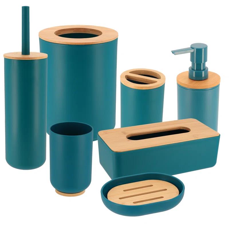 Evideco PADANG Toothbrush Holder & Toothpaste Holder with Bamboo Top