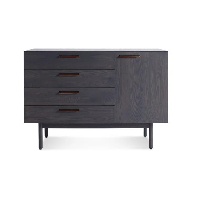 Shale 4-Drawer 1-Door Light Walnut Credenza Sideboard