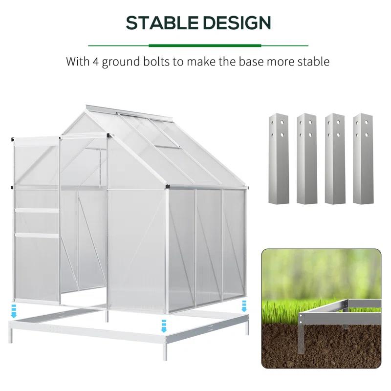 Outsunny 74.4" W x 6' D Greenhouse