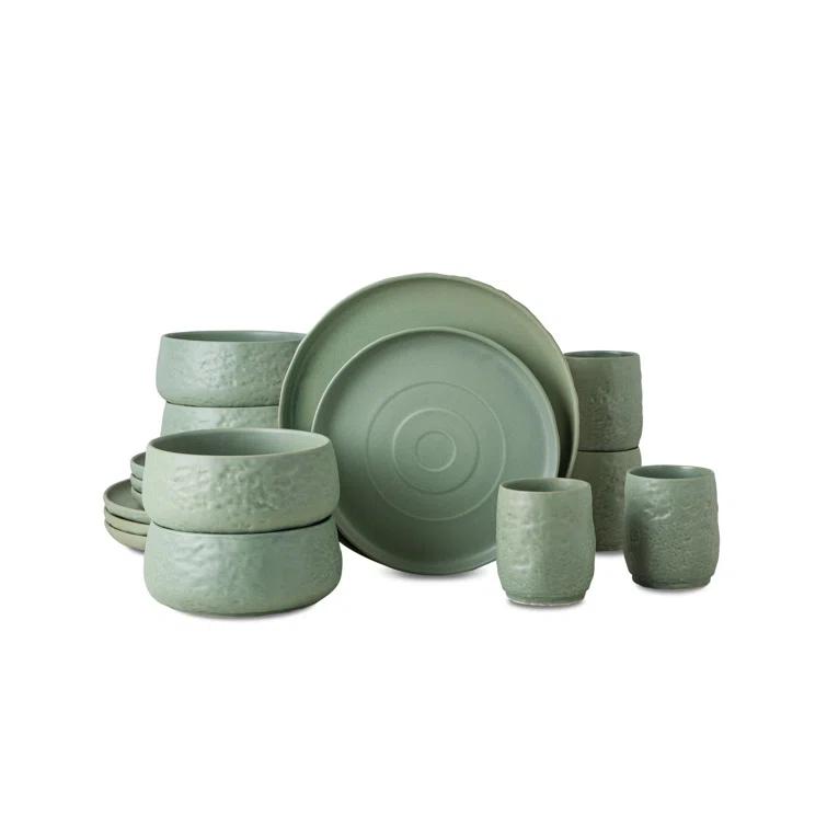 Shosai Stone by Mercer Project Shosai 16-Piece Dinnerware Set Stoneware