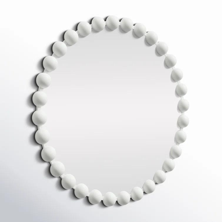 Marlowe Beaded Round Metal Wall Mirror