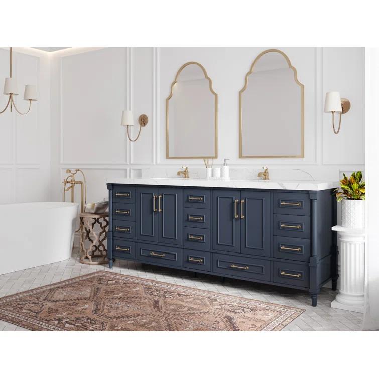 Willow Collections Aberdeen 84'' Double Bathroom Vanity with Quartz Top