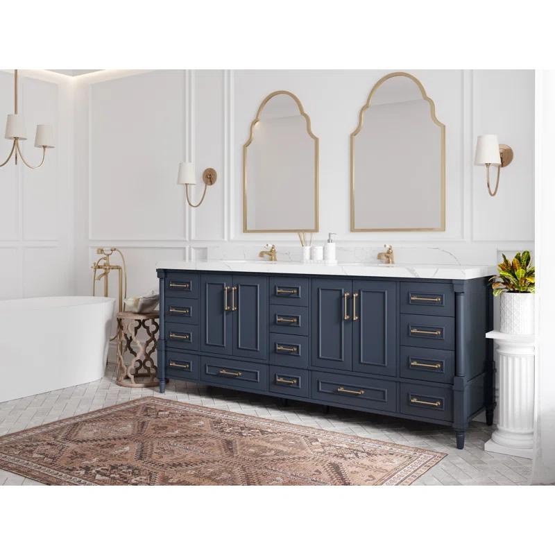 Willow Collections Aberdeen 84'' Double Bathroom Vanity with Quartz Top