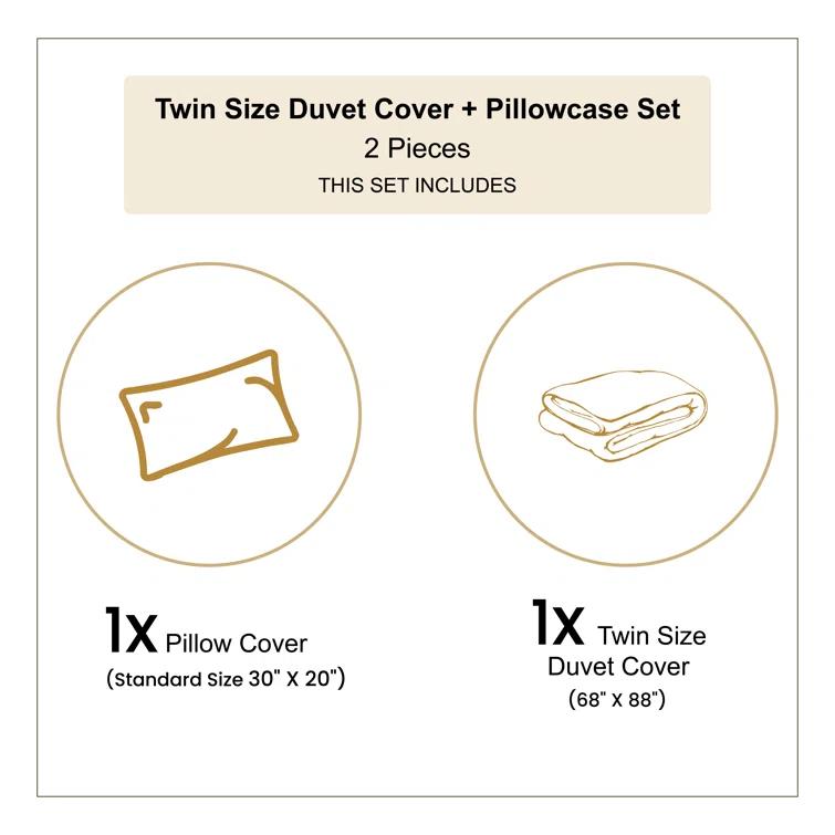 Ambesonne Indigo Modern & Contemporary Floral Duvet Cover Set