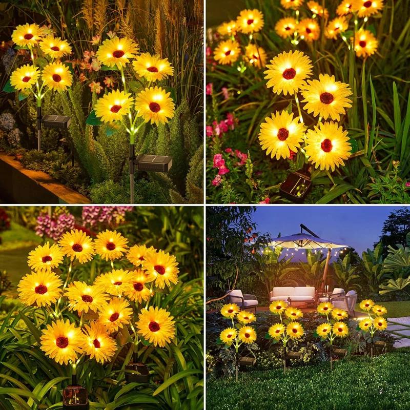 4 Pack Solar Lights Outdoor Garden Decoration, Garden Lights for Outdoor Garden Patio Deck Yellow