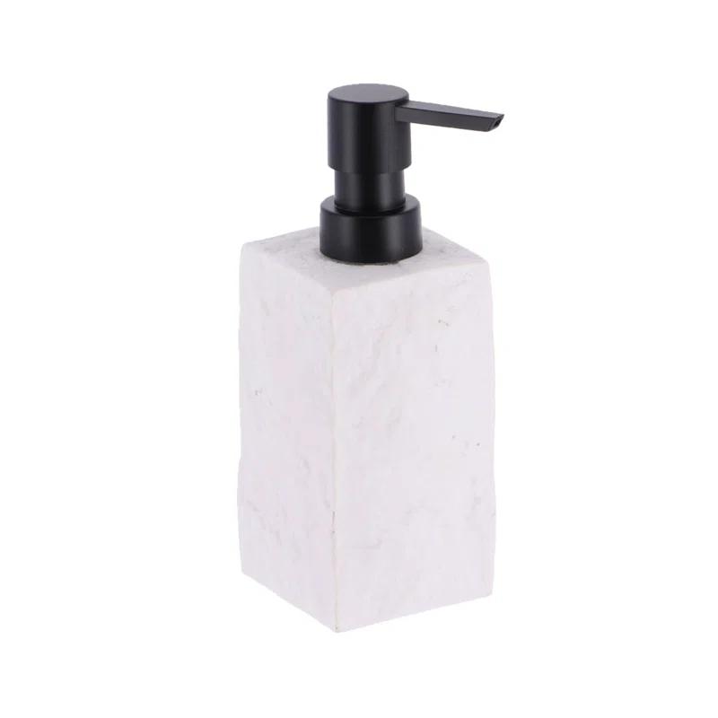 Evideco Stone Bath Square Resin Hand Soap & Lotion Dispenser
