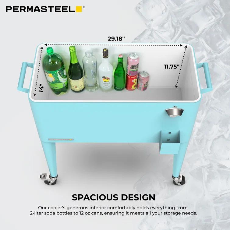 Permasteel 80-Qt Classic Outdoor Patio Cooler On Wheels