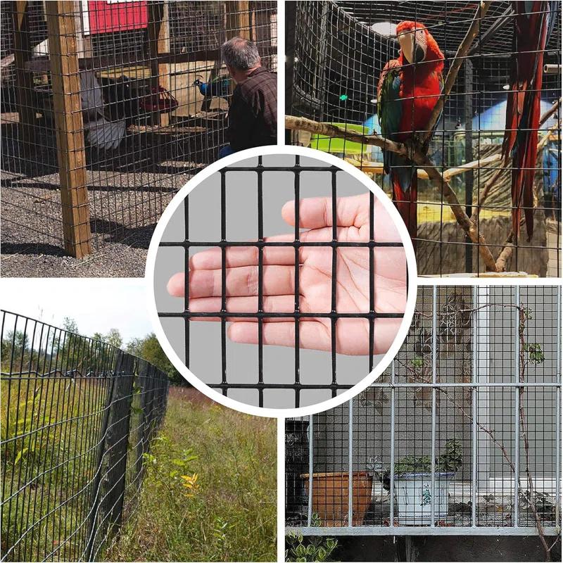 Fencer Wire Fencer Wire 16 Gauge Black Vinyl Coated Welded Wire w/ Mesh Size 0.5 inch X 1 inch, Multiple Sizes