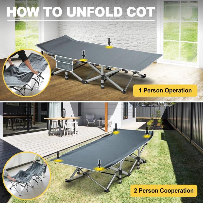 Suteck Folding Camping Cot Portable Outdoor Heavy Duty Sleeping Cot with Mattress and Carry Bag