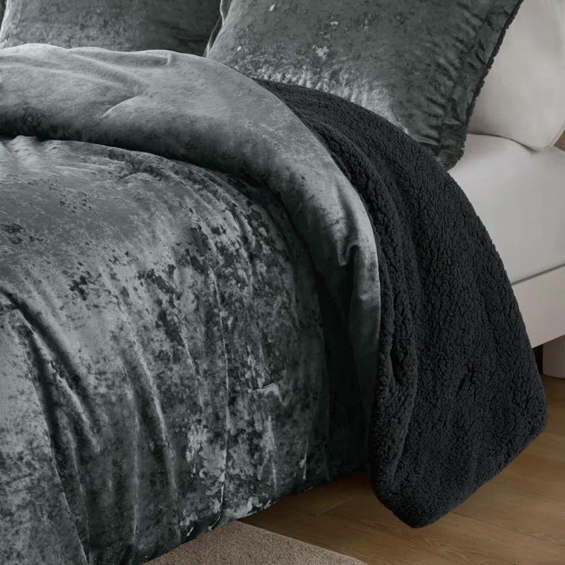 Intelligent Design Mira Crushed Velvet Sherpa Reversible Comforter Set & Reviews | Wayfair
