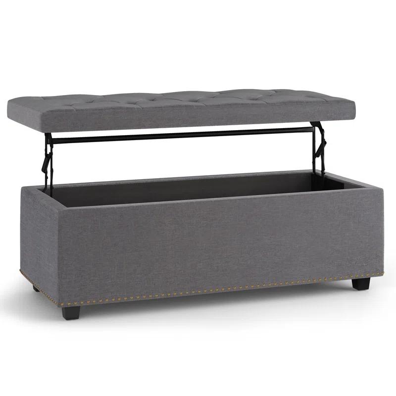 Simpli Home Hamilton Lift Top Rectangular Storage Ottoman