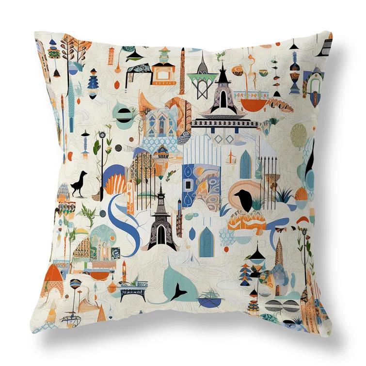 Amrita Sen Palace Portraits Reversible Throw Pillow