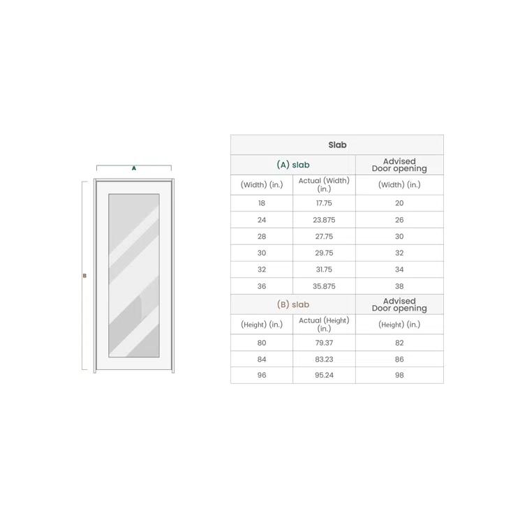 Belldinni Avon 07-02 Paneled Manufactured Wood and Frosted Glass Interior Door Slab