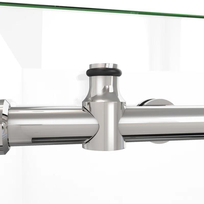 72.38" W x 34.5" D x 76" H Frameless Rectangle Sliding Shower Enclosure