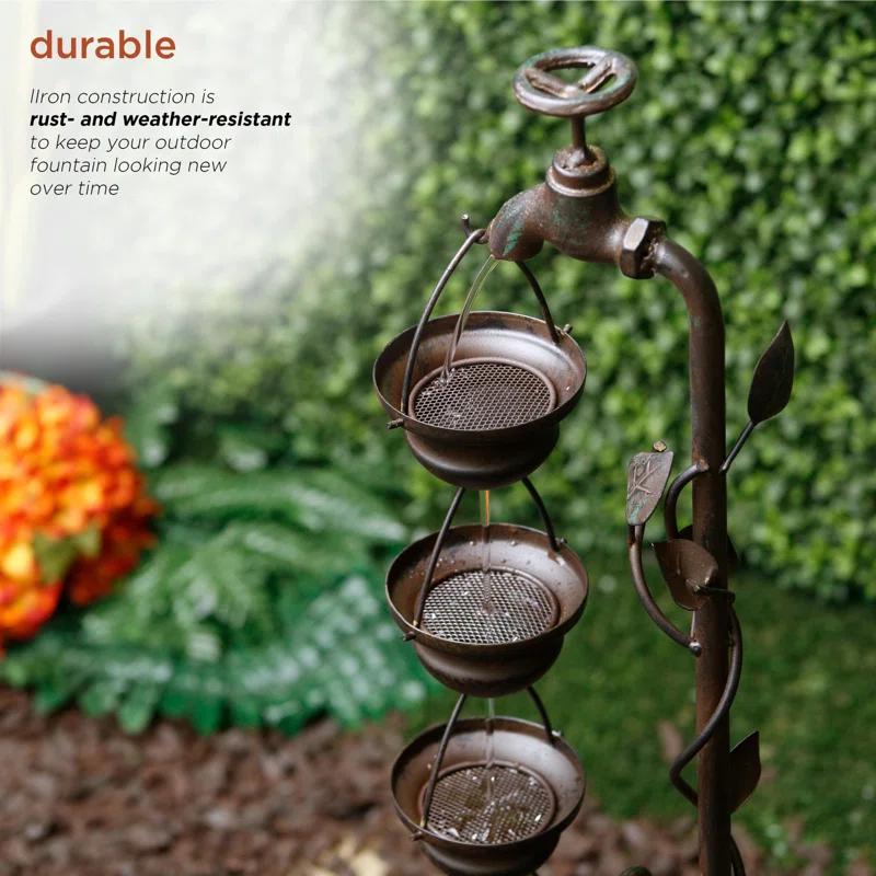 Winston Porter Gertrude Metal Weather Resistant Floor Fountain