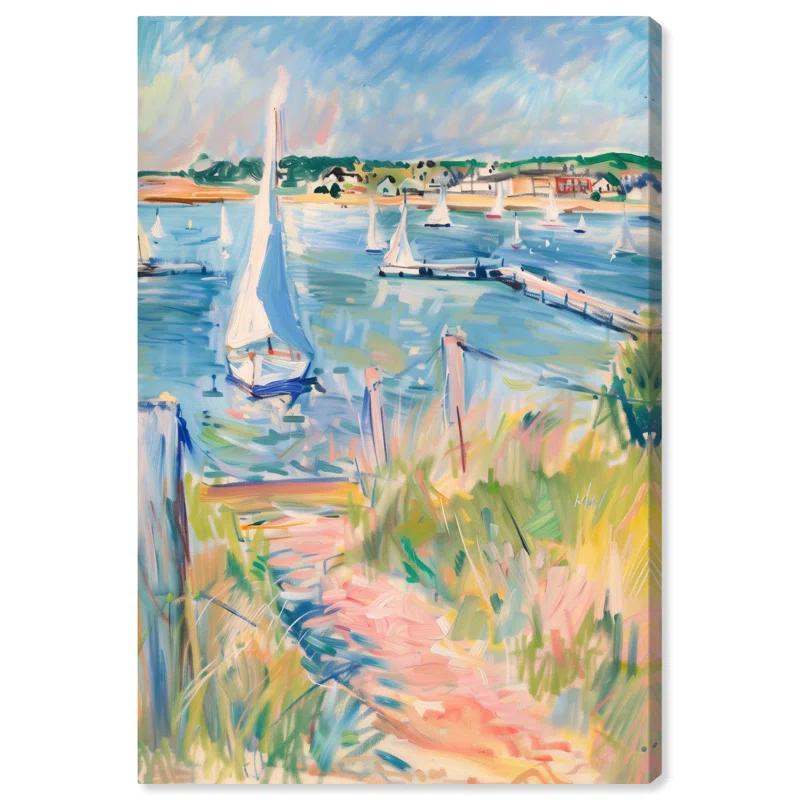 Art Remedy Sail Boasts Outside Canvas Vibrant Coastal Wall Art by Art Remedy