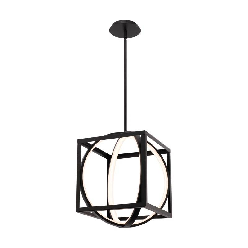 dweLED 1 - Light Black LED Geometric Pendant