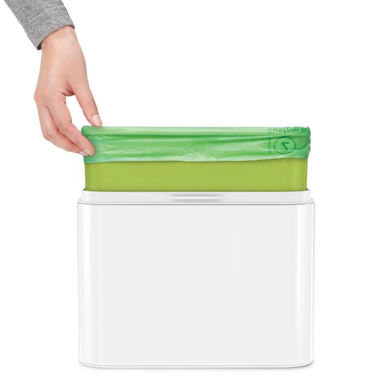 Simplehuman 4 Liter Compost Caddy, White Steel