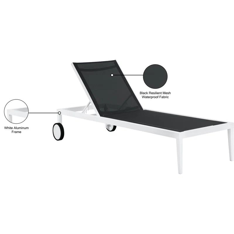Velizar Mesh Waterproof Fabric Outdoor Patio Aluminum Mesh Chaise Lounge Chair