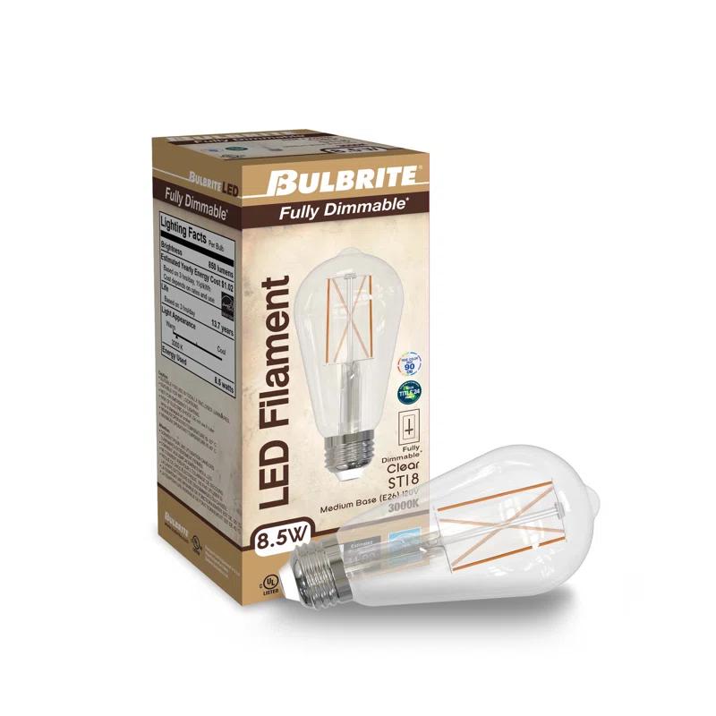 Bulbrite Industries 861424 60 Watt Equivalent ST18 E26/Medium (Standard) Dimmable 3000K LED Bulb (Set of 2)