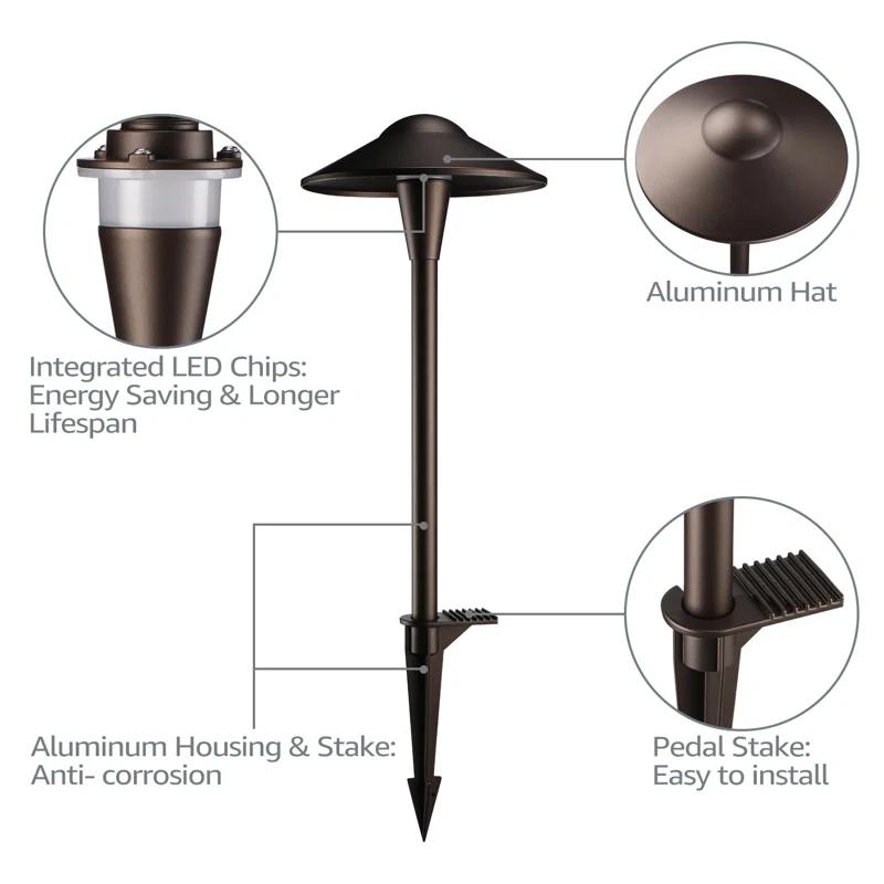 3CCT Low Voltage Landscape Pathway Lights, 5W LED Landscape Path Light, Aluminum, Oil Rubbed Bronze (Set of 12)