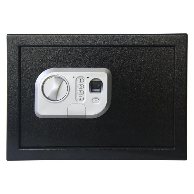 Stalwart Stalwart Electronic Safe - Digital Biometric Fingerprint Lock Box with 2 Override Keys (Black)