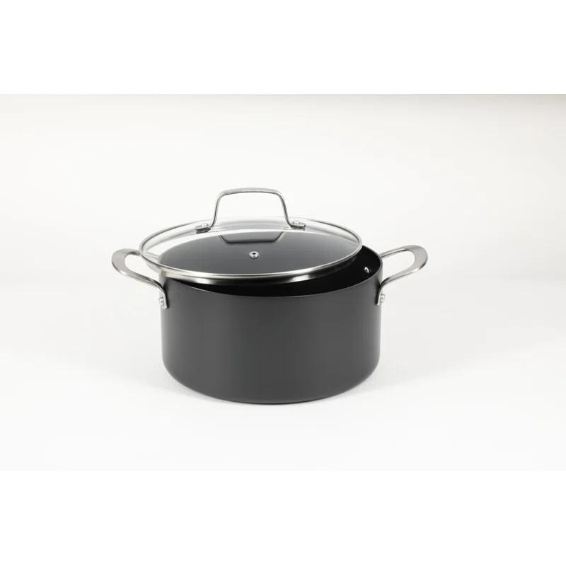 Martha Stewart Bosworth 10 Piece Hard Anodized Nonstick Aluminum Cookware Set - Black