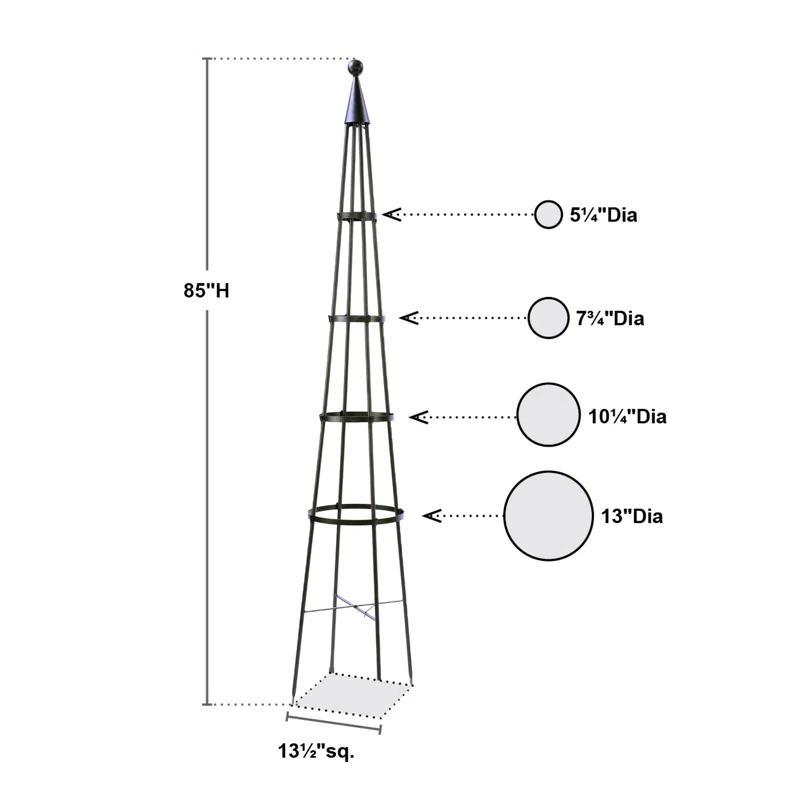 Latitude Run® Alarcon-Chacon 84'' H x 13'' W Iron Obelisk Trellis