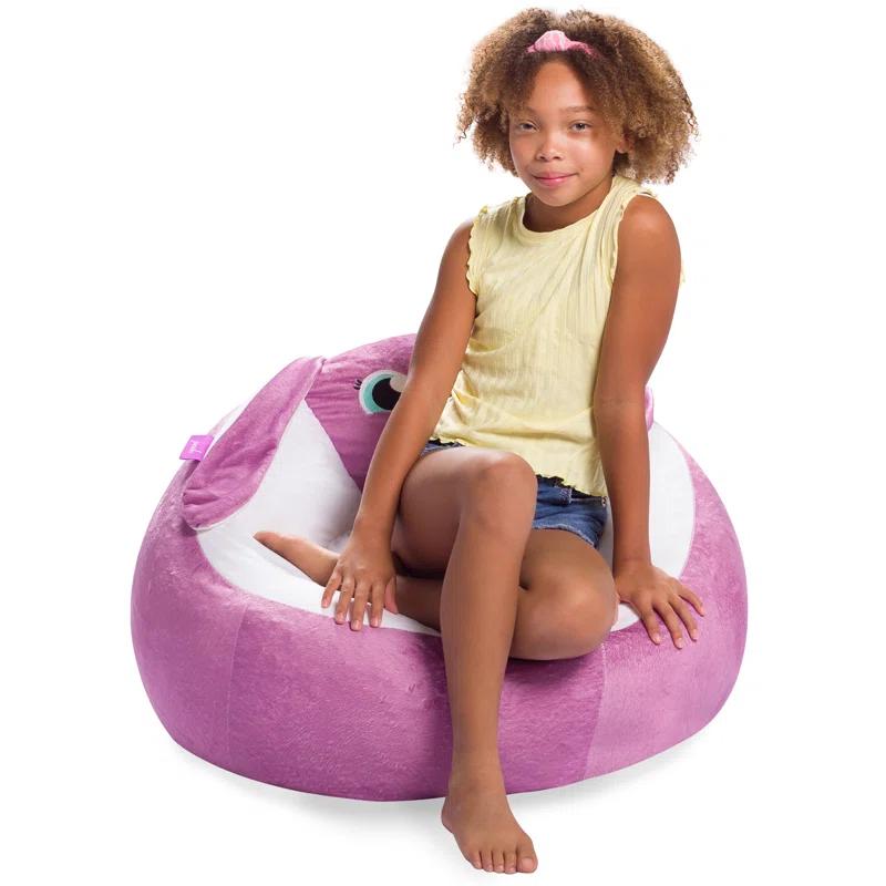 Posh Creations Animal Bean Bag Chair Structured Comfy, Cozy and Soft Filled Kid Bean Bag Lounger Seat for Gaming, Reading and Watching TV, for Children, Multiple Faux Fur Animal Chair Designs