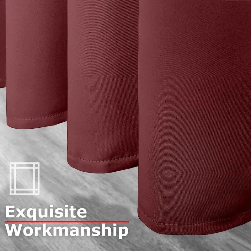 Ample Decor Solid Blackout Thermal Grommet Curtain Panels (Set of 4)