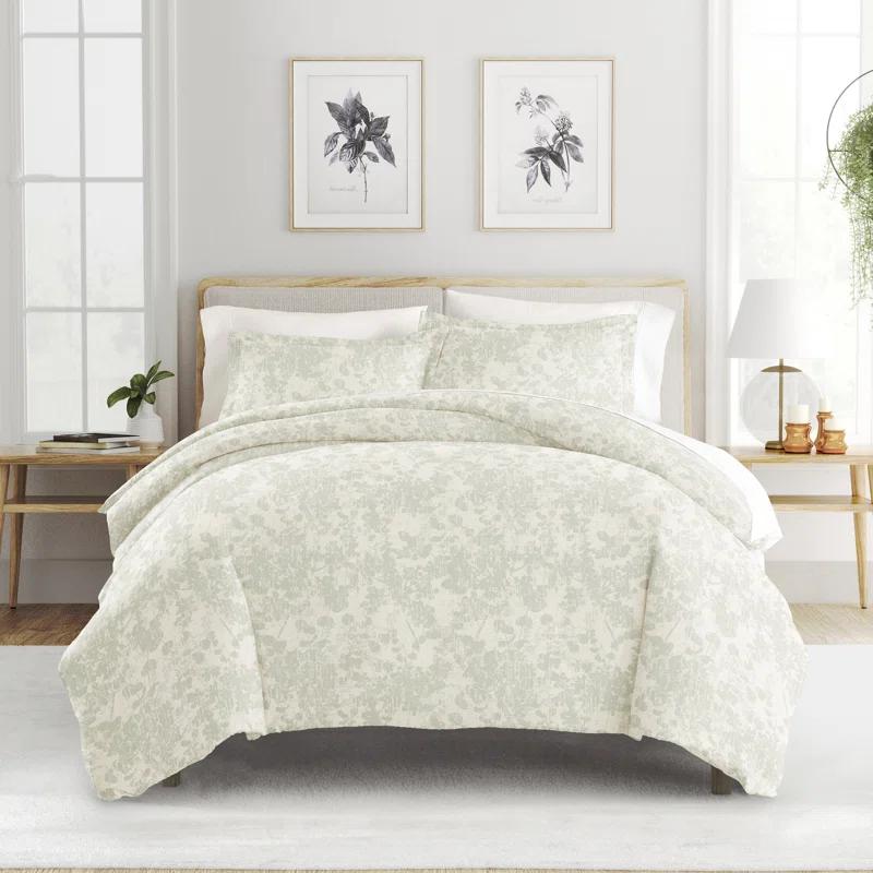 Becky Cameron Patterned Ultra Soft 3 Piece Duvet Cover Set - Serenity