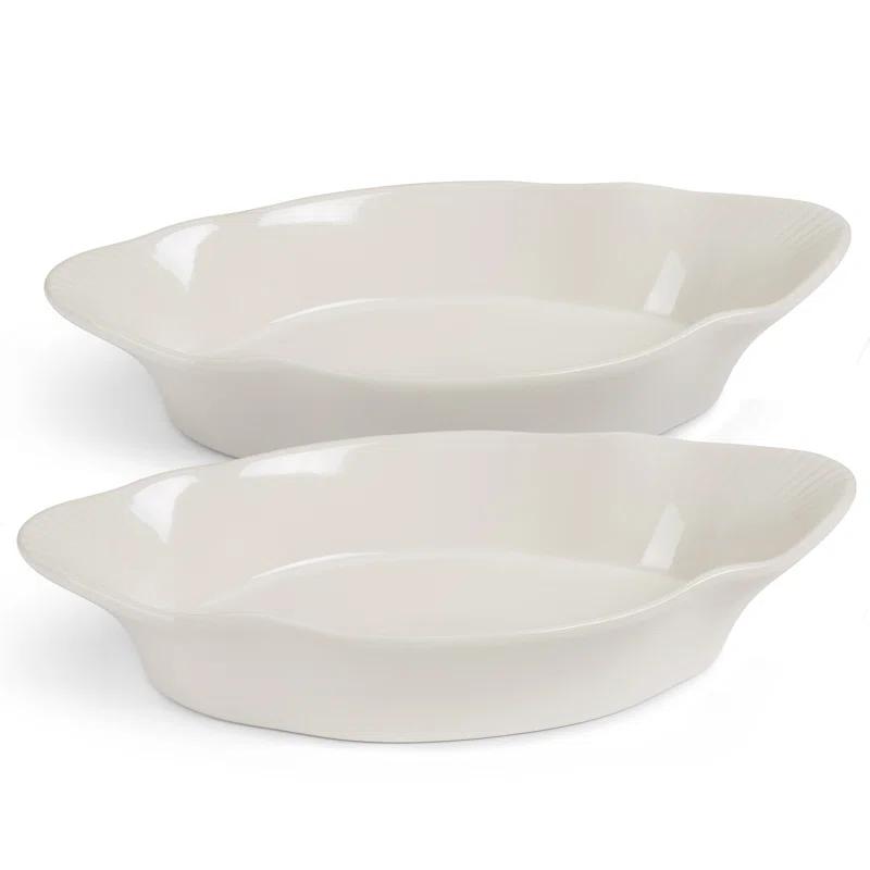 kook Kook Au Gratin Baking Dishes, Ceramic, 18 oz, White