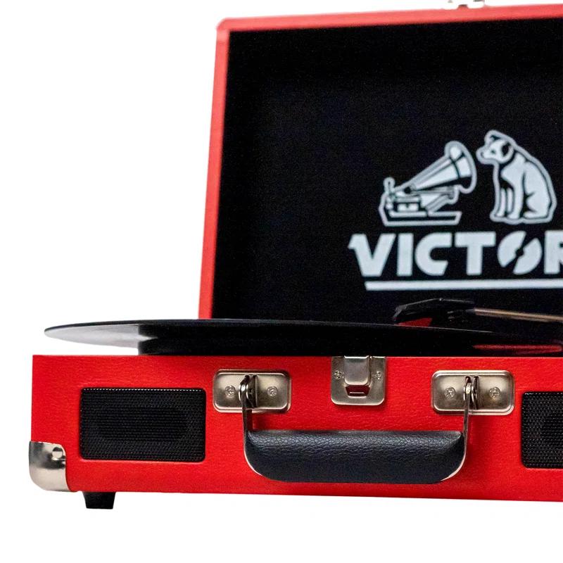 Victor Portable Suitcase Turntable - Record Player with Bluetooth & Built-in Speakers