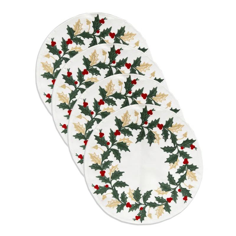Lenox Lenox Holiday Embroidered Placemat 4 Pack Set (Set of 4)