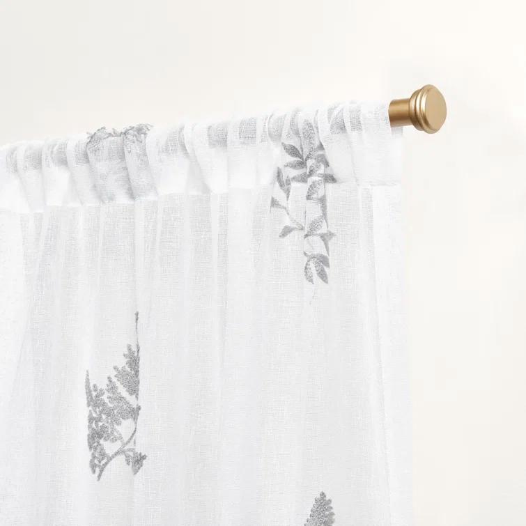 Nicole Miller Nicole Miller New York Mabel Sheer Rod Pocket Curtain Panels Pair (Set of 2)