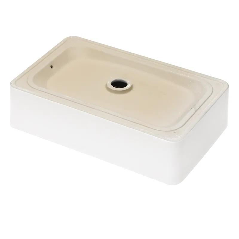 APRESSHUI 16'' Ceramic Rectangular Bathroom Sink