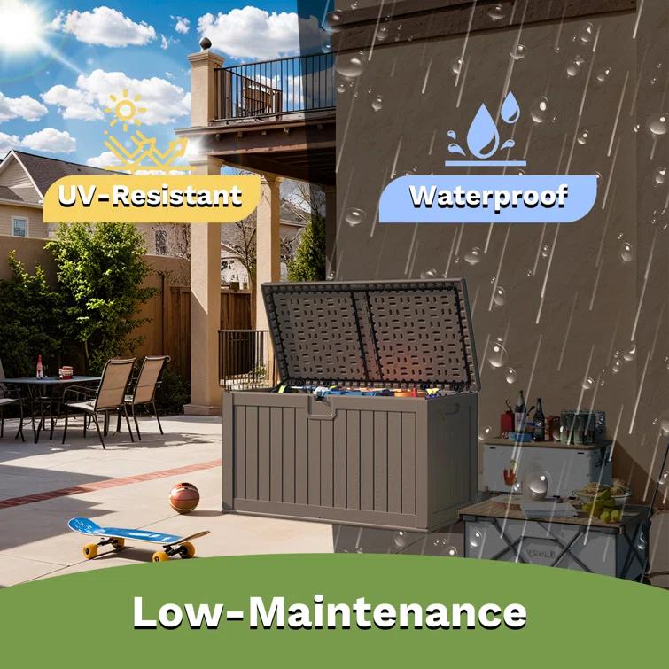 Patiowell 230 Gallons Water Resistant Resin Lockable Deck Box