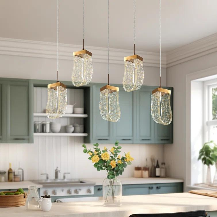 Everly Quinn Zeinab 5 - Light Kitchen Island Linear LED Pendant