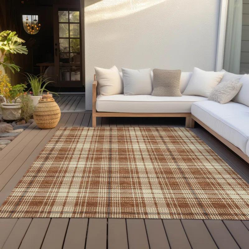 Machine Washable Indoor/Outdoor Chayden ACN993 Paprika Rug