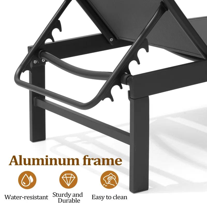 Blevens Outdoor Aluminum Chaise Lounge (Set of 2)